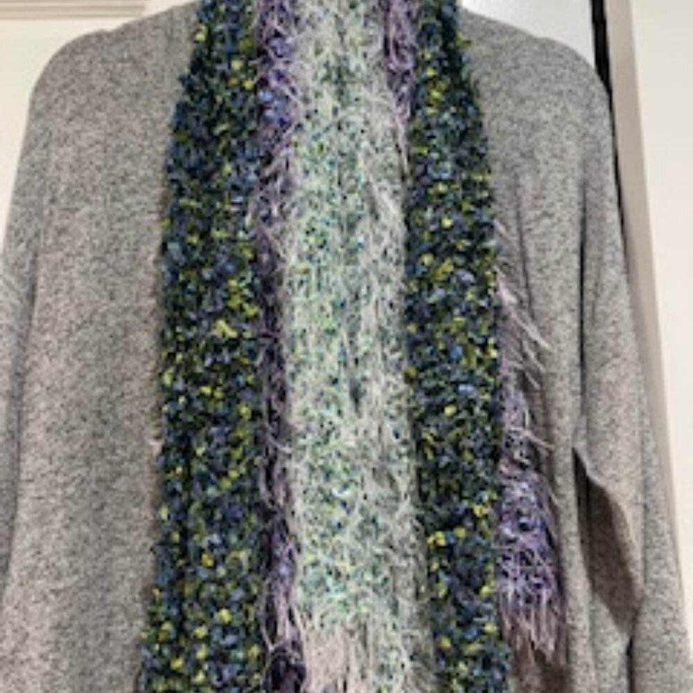 Barely Worn 3 Rectangular Hand Crocheted Scarves … - image 6